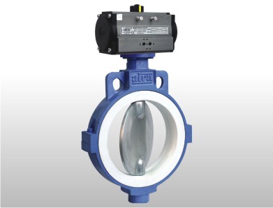 pneumatic teflon sleeve butterfly valve