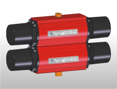 single acting double decker actuator